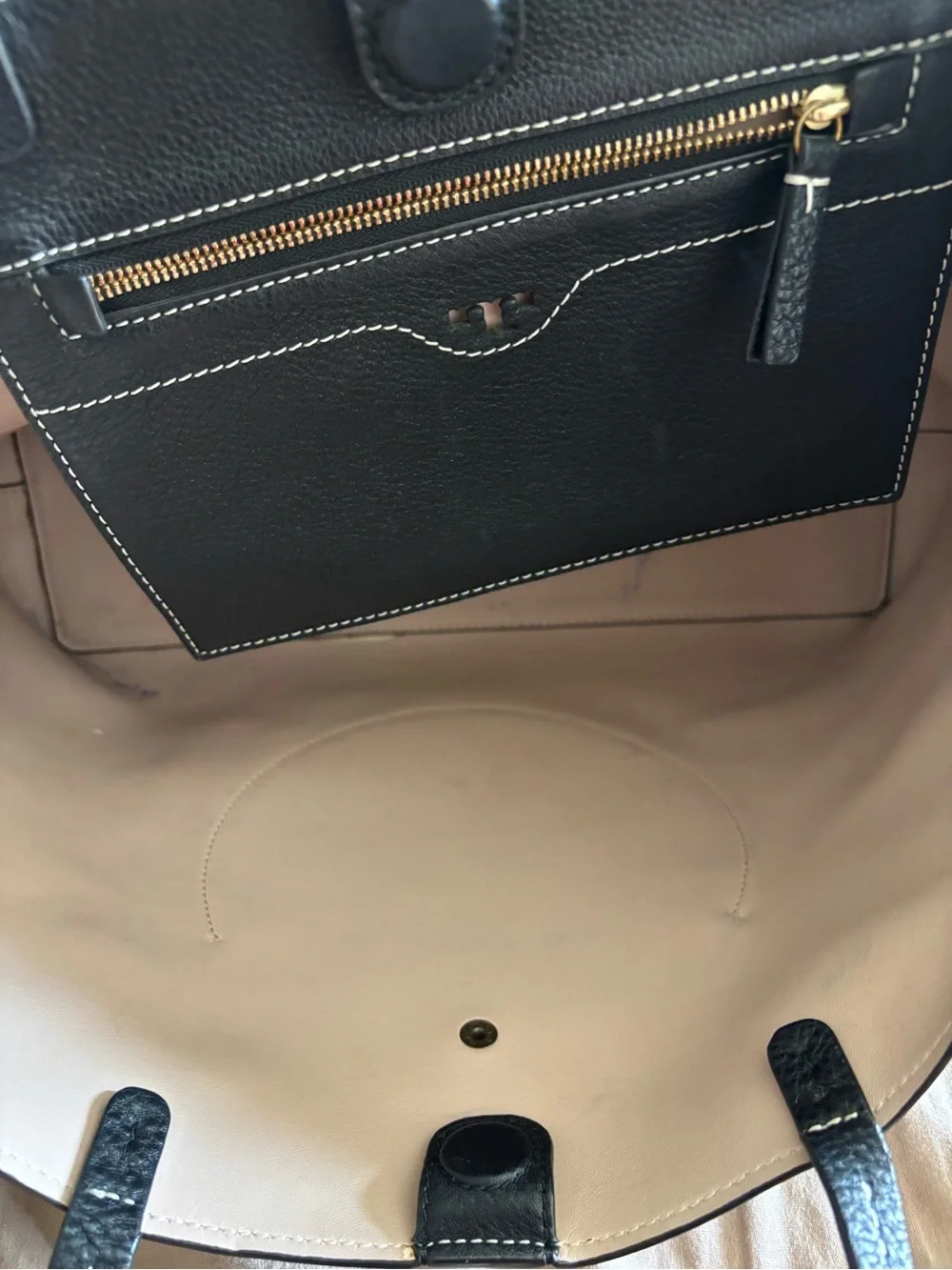 Tory Burch Black Large Leather Tote Bag